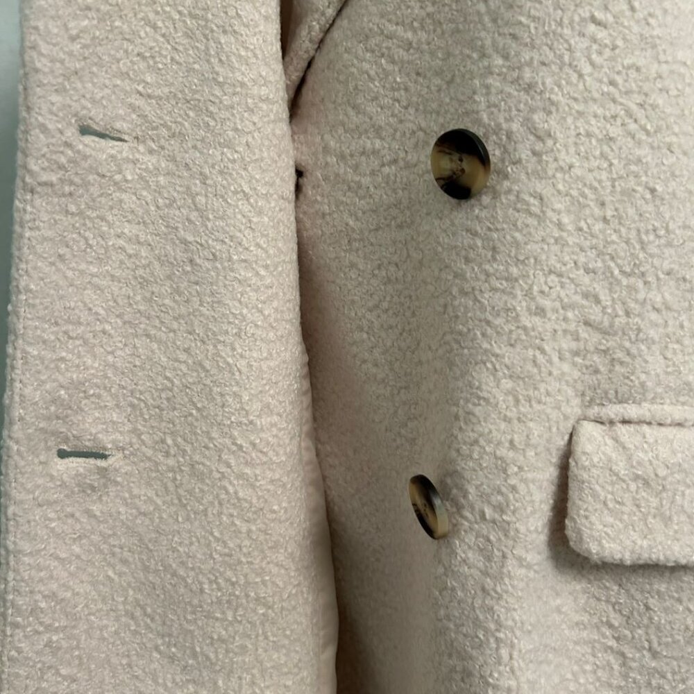 NWT Vero Moda Sally Oversize Teddy Double Breasted Jacket-Cream Color-Large - Picture 5 of 14